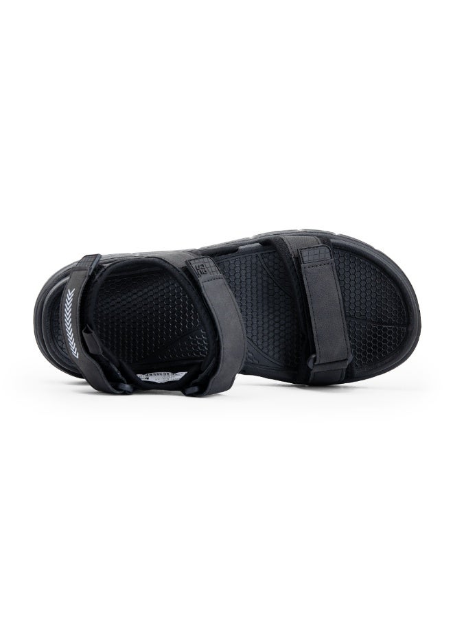 Puca Sandals For Men | Comfortable Men's Sandals | Hexa-Flow Outsole | Velcro | Fuze Black - Image 5