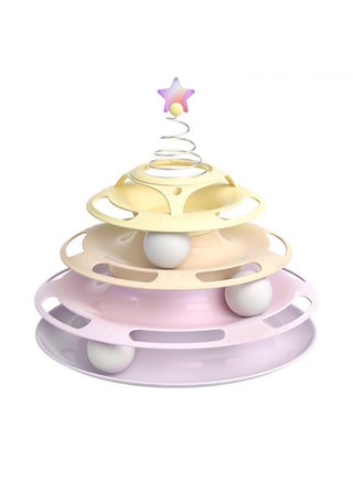 TaoTaoPets Cat Toy 3-Level Turntable Toy with 3 Colorful Small Balls Interactive Fun Mental Physical Exercise Puzzle Toys (Pink ) - pzsku/ZC754B53A6F42E04D1AC1Z/45/_/1700843168/8f101492-d3ff-4c77-b46a-22746875988c