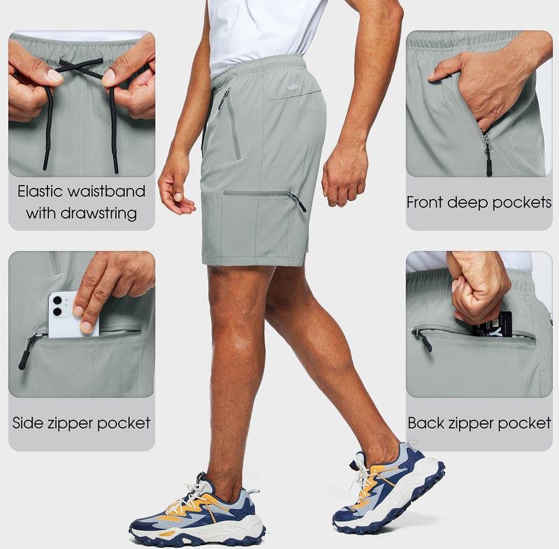 Viodia Men's Hiking Cargo Shorts Stretch Quick Dry Lightweight Workout Shorts for Men Casual Fishing Athletic Shorts with Pockets - Image 4