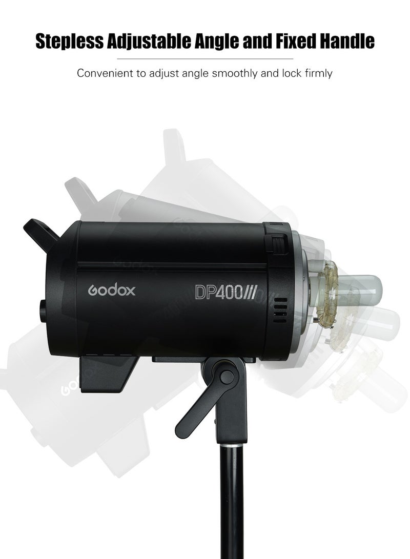 جودوكس إضاءة فلاش استوديو احترافية DP400III بقدرة 400 وات، نظام مزود بتقنية الواي فاي 2.4G، إضاءة ستروب مع قاعدة بوينز، درجة حرارة لون 5600K، لقطات تصوير فوتوغرافي لحفلات الزفاف، البورتريه، الأزياء، والإعلانات. - Image 5