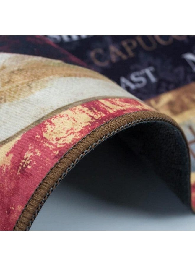 Home-Cloud حصيرة مطبخ HomeCloud مضادة للانزلاق، ناعمة، قابلة للغسل، مطبوعة، مصممة، للأرضية، المطبخ، الغرفة (6 مم سمك)(41 × 122 سم 41 × 61 سم) / كوب أحمر - Image 2