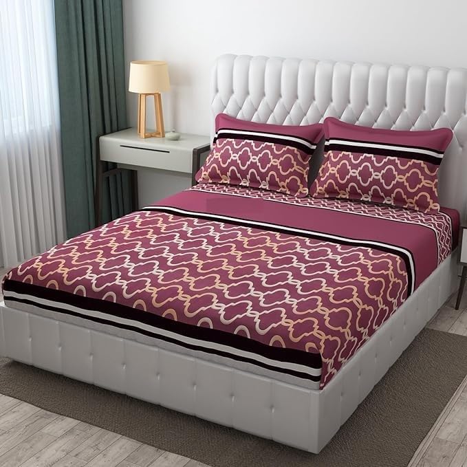 VIVEA RESERVE 144 TC غطاء مرتبة جلاس كوتون مطاطي مقاس كينج سرير مزدوج مع 2 كيس وسادة - 72 × 78 غطاء مرتبة مطاطي مقاس كينج - Image 1