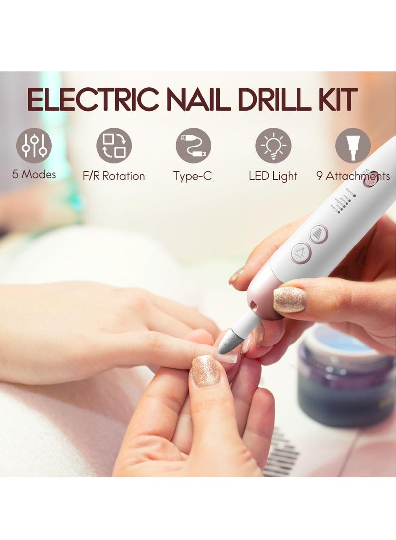 general Professional Manicure Pedicure Kit, Cordless Electric Nail File Set, Rechargeable Pedicure Tools for feet, 5 Speeds Hand Foot Care Nail Drill for Thick Nail Toenail Cuticle Women Men Baby Pets - Image 2