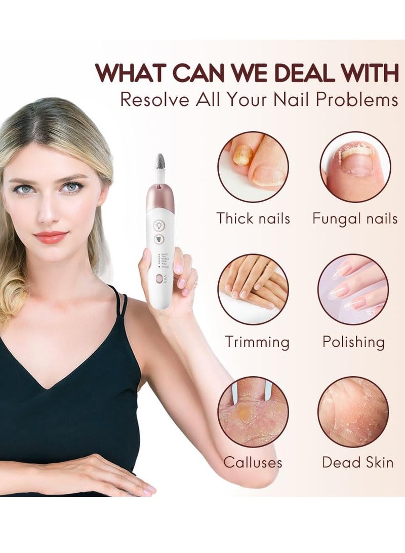 general Professional Manicure Pedicure Kit, Cordless Electric Nail File Set, Rechargeable Pedicure Tools for feet, 5 Speeds Hand Foot Care Nail Drill for Thick Nail Toenail Cuticle Women Men Baby Pets - Image 3