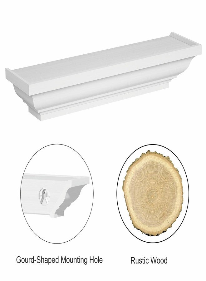 Alsonerbay Floating Shelves - White Rustic Wall Shelves, 3 Pack (17 Inch) for Bedroom, Living Room, Bathroom - Image 5