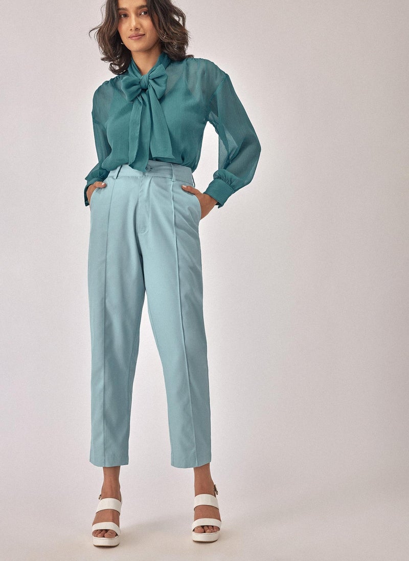 The Label Life Women's Ankle Trousers - Sky Blue - Image 1
