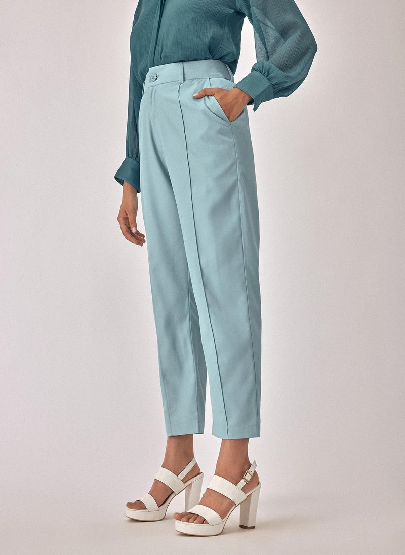 The Label Life Women's Ankle Trousers - Sky Blue - Image 4
