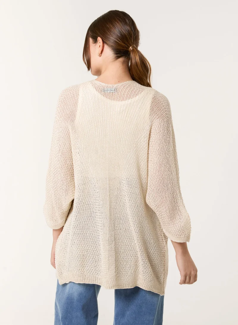 Blue Vanilla Pointelle Knit Cardigan