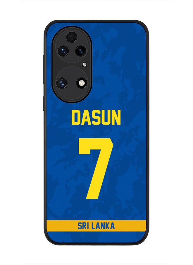 Stylizedd - Rugged Black Edge Case for Huawei P50, Slim fit Soft Case Flexible Rubber Edges Thin Cover - Player Name - Dasun Shanaka, Jersey Number- 7 - Image 1