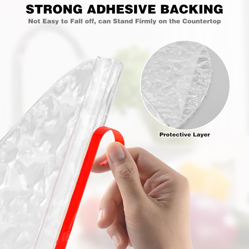 CANIPHA CANIPHA 2Pcs Shower Splash Guard, Self- Adhesive Shower Water Splash Guard Drip Blocker, Clear Bathtub Water Splash Guard for Tub, Acrylic Shower Curtain Bathtub Corner Splash Guard for Bathtub  - Image 4