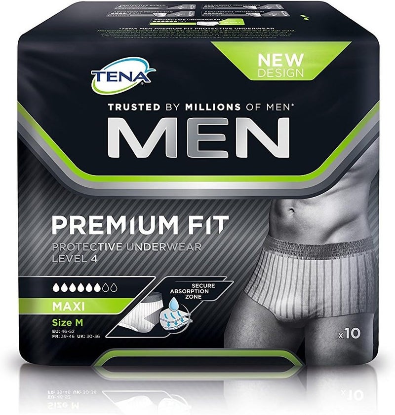 Tena Men Premium Fit Protective Underwear Level 4 SM 3 Packs of 10 - Image 1