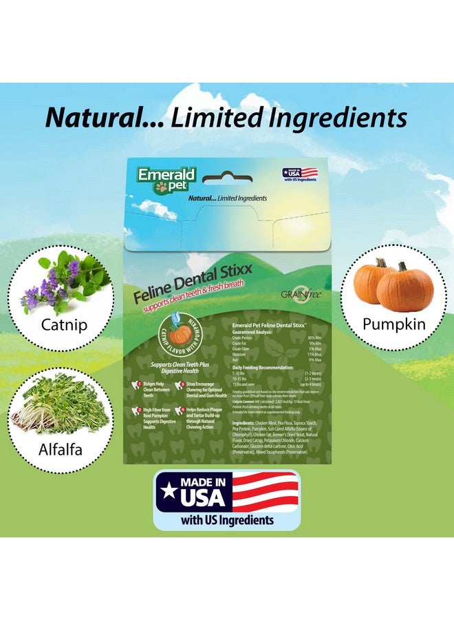 إميرالد بيت أعواد الأسنان للقطط - أعواد أسنان لذيذة ومقرمشة باليقطين لصحة الجهاز الهضمي - مكافآت أسنان طبيعية خالية من الحبوب لأسنان القطط النظيفة ونفس منعش - أعواد عشبة النعناع البري، 3.6 أونصة - Image 5