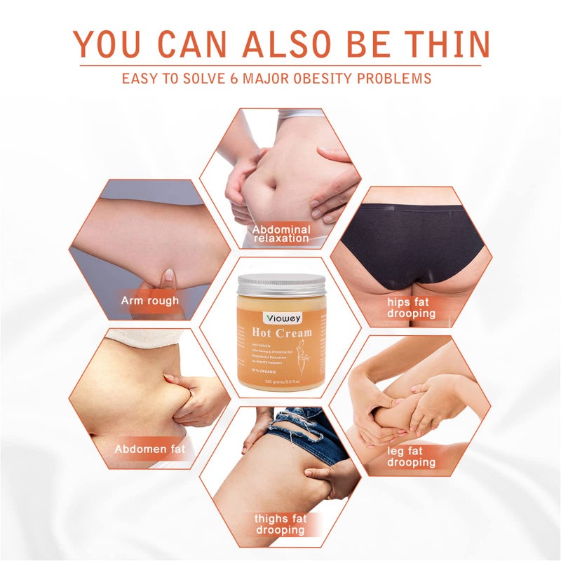 Viowey Hot Cream, Fat Burning Cream for Tummy, Abdomen, Belly, Legs, Arms, Buttocks and Waist, 8.8oz - Image 2