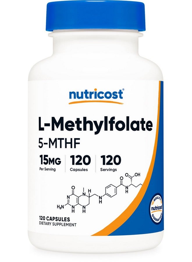 Nutricost L-Methylfolate 15mg، 120 كبسولة (5-MTHF) - نباتي، غير معدّل وراثيًا، خالٍ من الجلوتين - Image 1