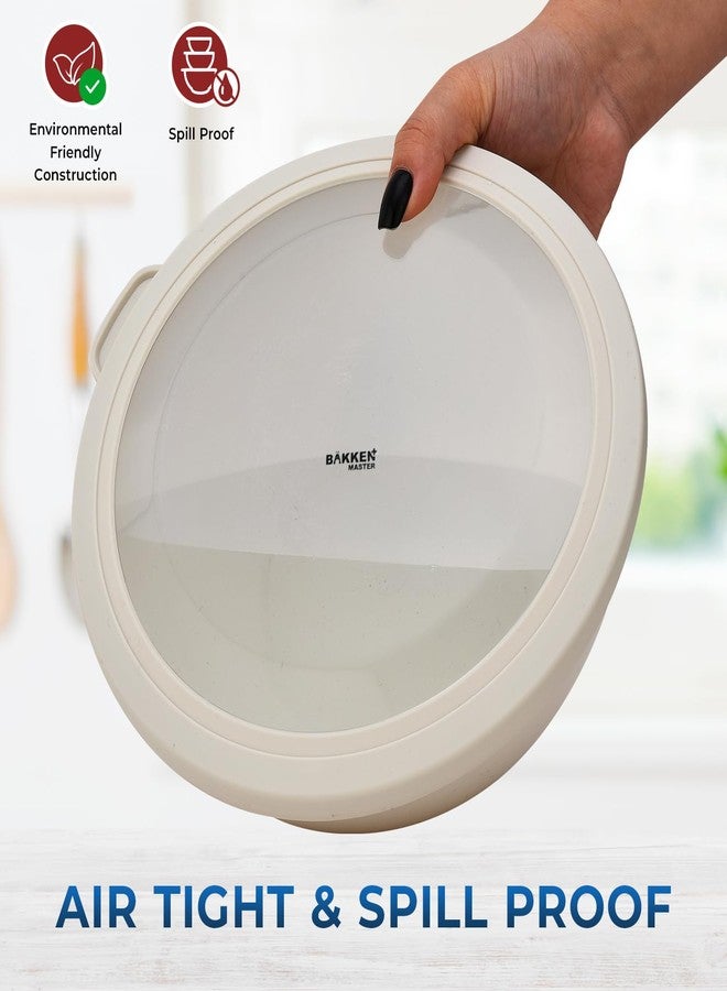 BAKKENMASTER Bakken Master 12 Piece Plastic Nesting Bowls with Lids - Mixing Bowls Set includes 6 Prep Bowls and 6 Lids, BPA-Free, Reusable Meal Prep Containers, Microwave, Freezer & Dishwasher Safe, White Cream - Image 4