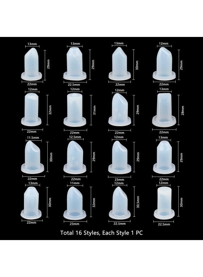 AHANDMAKER قالب أحمر شفاه سيليكون 16 نمط لصنع مستحضرات التجميل DIY - Image 1