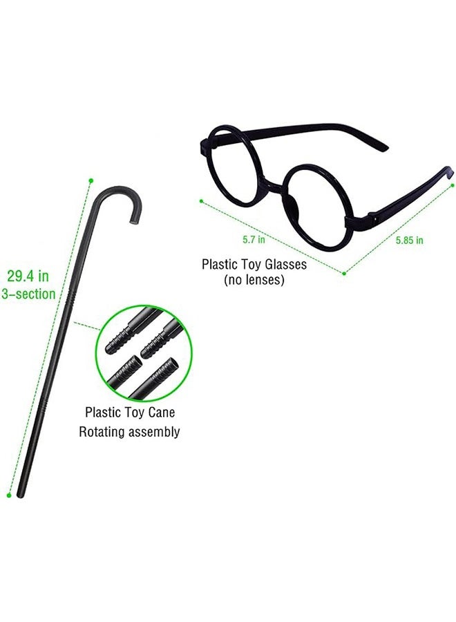 Unewshi Old Man Wig for Boys, Grandpa Costume with Grey Mustache for Kids, 100th Day of School Costume Accessories, Grandpa Costume (White) - Image 4