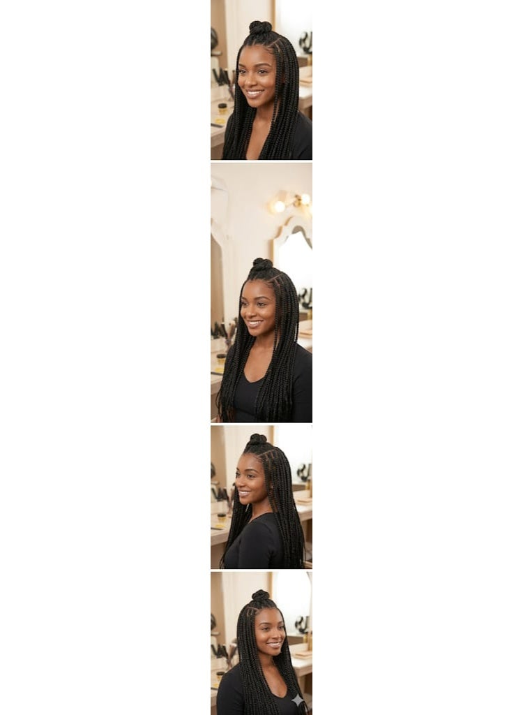 Jet Black Kanekalon Braiding Hair Extensions for Box Braids & Afro Styles - 60cm Long - Professional Synthetic Hair - Image 3