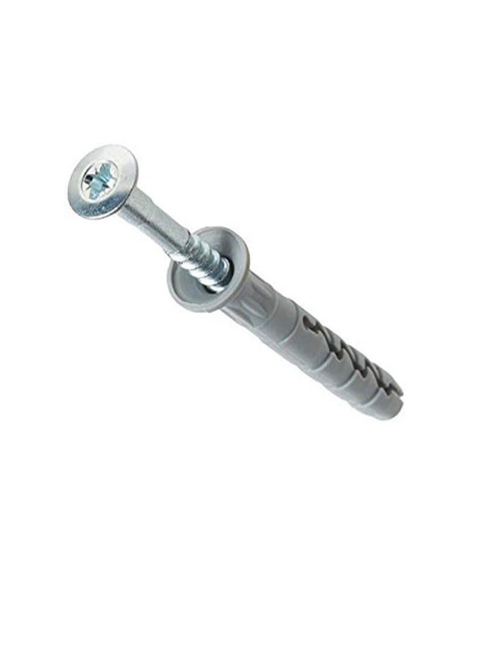 Ambersil Rawlplug R-FX-N-06L040 Nylon Hammer Fixing Screw Countersunk Head with Fisher - 6x40mm -100 Nos  - Image 2