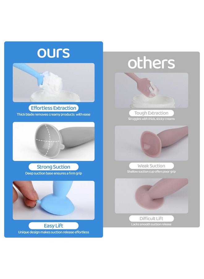 Bonison 4-Pack Diaper Cream Spatula - Soft Silicone Butt Paste Spatula with Full-Size & Mini Sizes, Diaper Rash Cream Applicator for Newborn Baby Essentials (Blue, Gray) - Image 3
