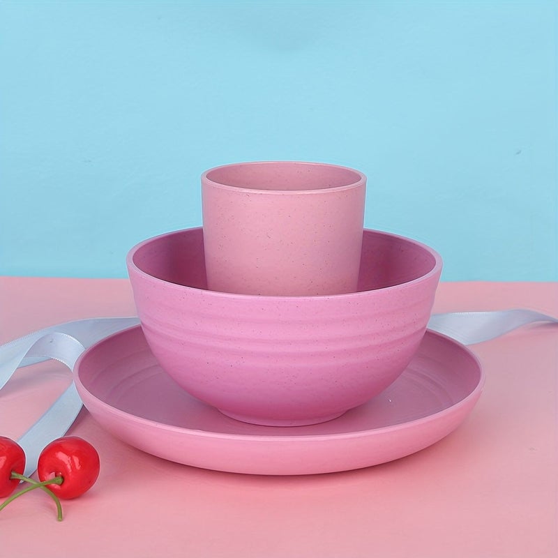 12 Piece Wheat Straw Dinnerware Set Nordic Minimalist Tableware Gift Box - Image 4