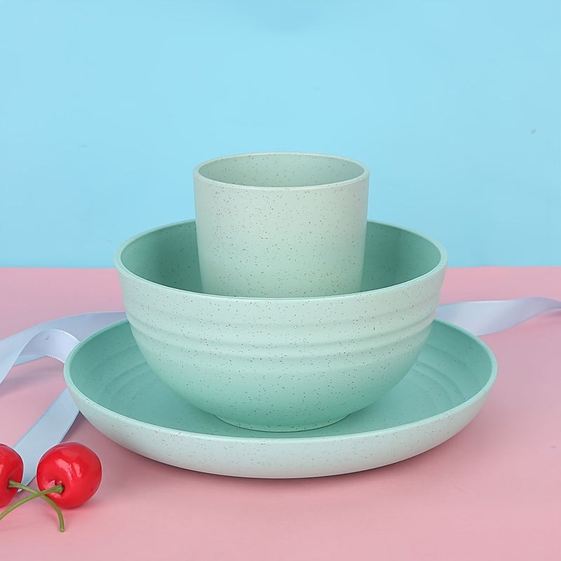 12 Piece Wheat Straw Dinnerware Set Nordic Minimalist Tableware Gift Box - Image 5