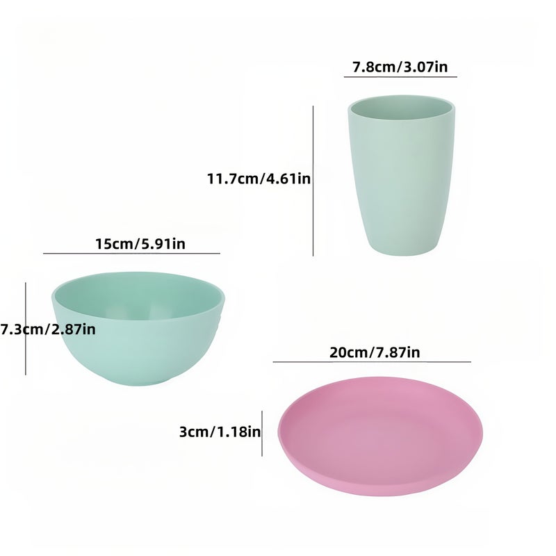 12 Piece Wheat Straw Dinnerware Set Nordic Minimalist Tableware Gift Box - Image 3