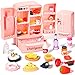 Civaner 17 Pieces Dollhouse Refrigerator Mini Fridge Toy with Christmas Mini Food Set Dollhouse Kitchen Furniture Food Toy Miniatures Kitchen Decoration Bottle Fruit Dessert for People Lovely Style - Image 3