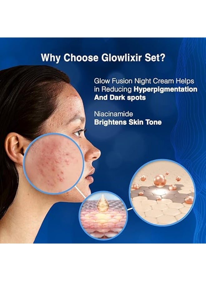 DermDoc Glowlixir Set of 2-10% Niacinamide Face Serum (15ml) & 2% Kojic Acid Night Cream with Niacinamide & Alpha Arbutin (25 g) | Skin Brightening Combo - Image 3