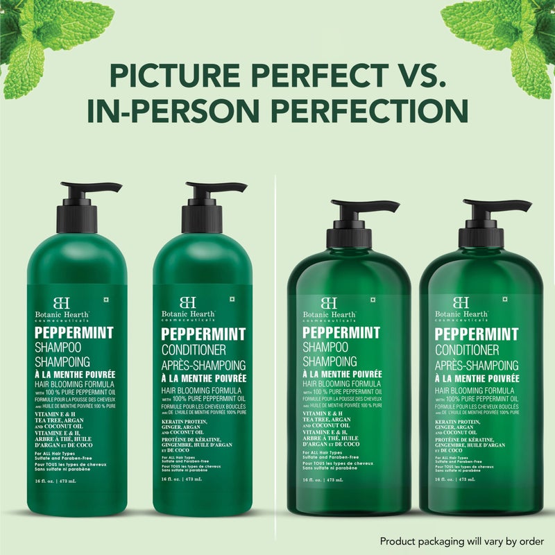 Botanic Hearth Peppermint Oil Shampoo And Conditioner Set | Hair Blooming Formula With Keratin | Fights Hair Loss | Sulfate Free For Men And Women | 16 Fl Oz X 2 - Image 5