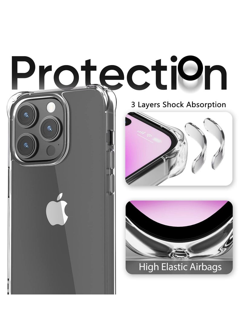 BORTONY iPhone 14 Pro Max Cover 6.7 inch Crystal Clear Anti Yellow Anti Scratch with 4 Corner Bumper Shockproof Protective Case - Image 2