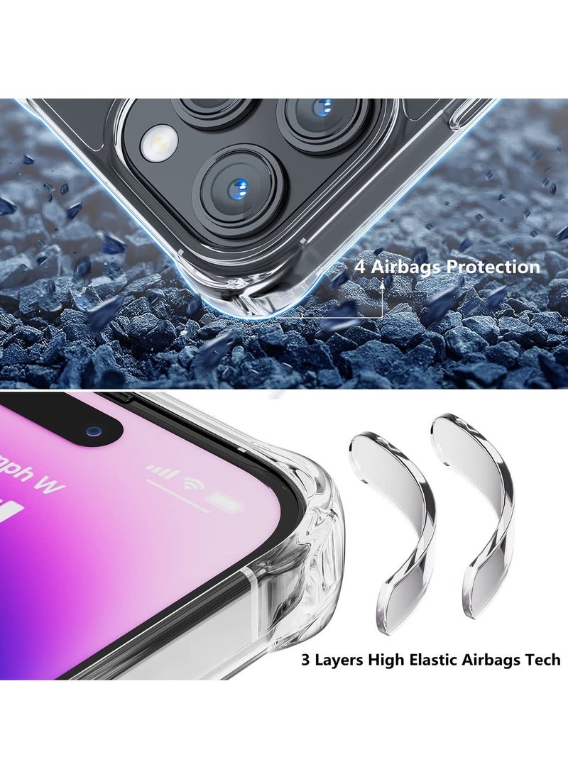 BORTONY iPhone 14 Pro Max Cover 6.7 inch Crystal Clear Anti Yellow Anti Scratch with 4 Corner Bumper Shockproof Protective Case - Image 3