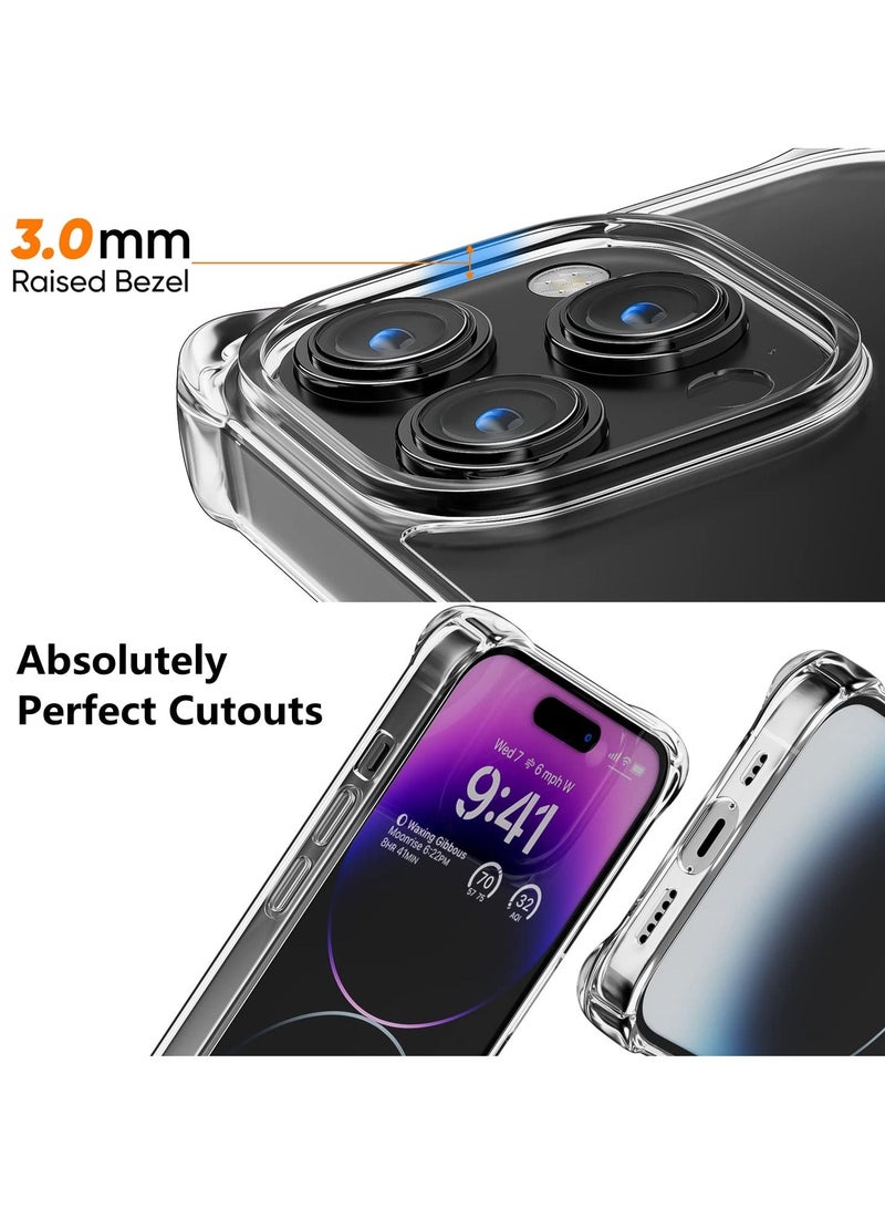 BORTONY iPhone 14 Pro Max Cover 6.7 inch Crystal Clear Anti Yellow Anti Scratch with 4 Corner Bumper Shockproof Protective Case - Image 4
