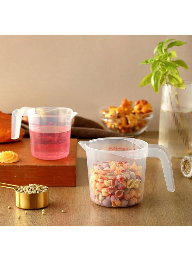 MONGSEW 2PCS Measuring Cups, MONGSEW Plastic Liquid Measuring Cup for Liquids, Baking, Cooking, Mixing, 50Ml (1-Cup) and 500Ml (2-Cup) - Image 5