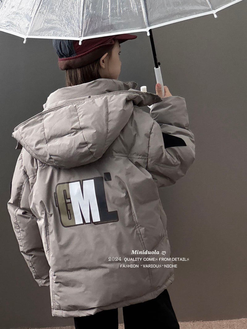 2025 Autumn/Winter Korean Style Children'S Cold-Proof Clothing Versatile Double-Shoulder Magic Tape Thickened Warm Outer Down Cotton Korean Style Children'S Wear - Image 2