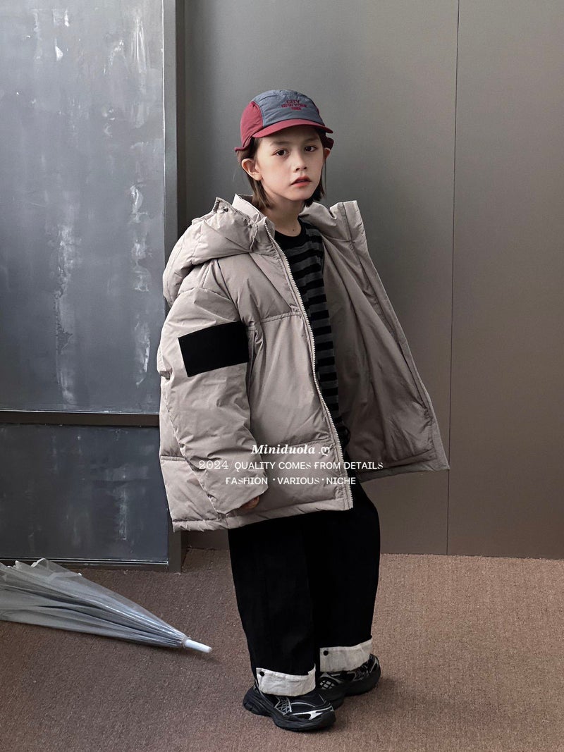 2025 Autumn/Winter Korean Style Children'S Cold-Proof Clothing Versatile Double-Shoulder Magic Tape Thickened Warm Outer Down Cotton Korean Style Children'S Wear - Image 3