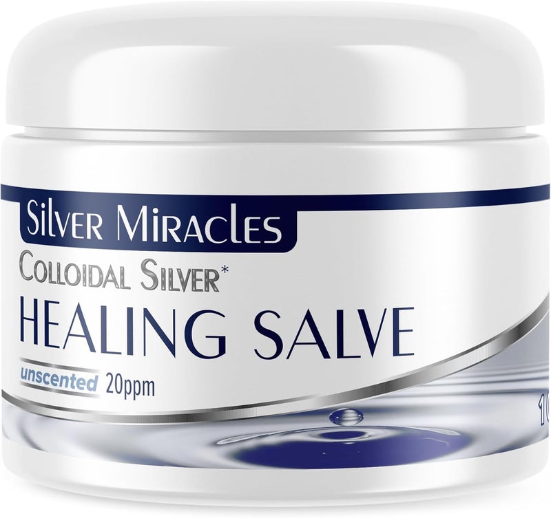 Silver Miracles Colloidal Silver Healing Salve - Unscented Skin Balm with 99.999% Pure Silver - Image 1