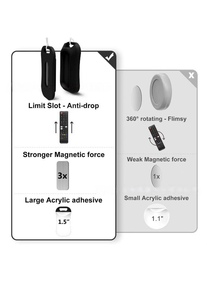HYH Magnetic Remote Control Holder with Anti-Lost Cord, Strong Adhesive Wall Mount Hook for TV/AC Remotes, Universal Remote Control Organizer with Suction Cup & Magnetic Adsorption - Image 2