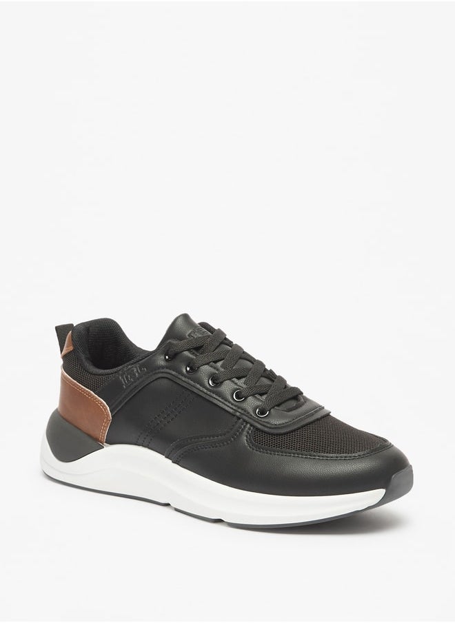 LBL by Shoexpress Men's Panelled Sneakers with Lace-Up Closure  - Image 1