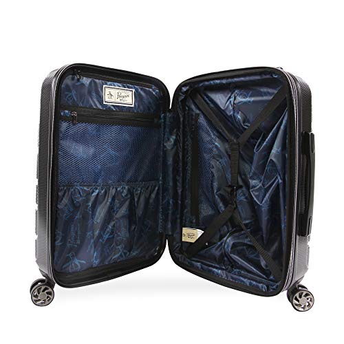 ORIGINAL PENGUIN Crimson 21" Hardside Carry-on Spinner Luggage, Telescoping Handles, Black, One Size - Image 4