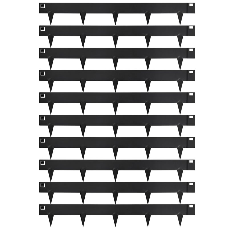 Worth Garden 10-Pack (34Ft Total) Galvanized Steel Landscape Lawn Edging - 6 in. H Bendable Metal Strips - Hammer-in 18-Gauge Flexible Black Edging Border - Yard Pathway Divider - Buckle Connection - Image 1