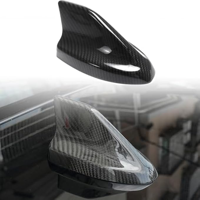 rayihni Dry Carbon Fiber Shark Fin Antenna Cover Trim for Ford Mustang Dark Horse GT S650 2021 2022 2023 2024 Roof Aerial Base Decorative Cover - Image 2