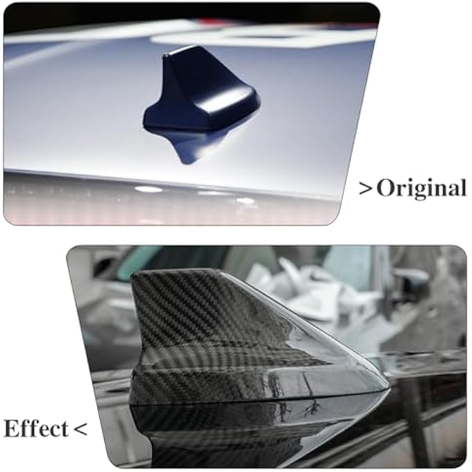 rayihni Dry Carbon Fiber Shark Fin Antenna Cover Trim for Ford Mustang Dark Horse GT S650 2021 2022 2023 2024 Roof Aerial Base Decorative Cover - Image 3