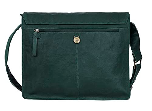 ANTONIO VALERIA Christmas Gift | ANTONIO VALERIA Albert Oily Wash Green Leather Messenger Bag for Men - Image 5