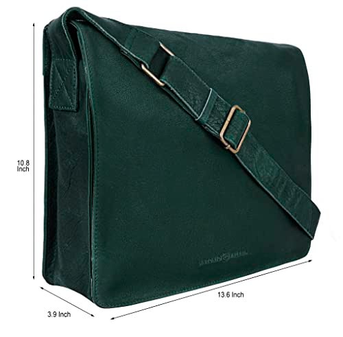 ANTONIO VALERIA Christmas Gift | ANTONIO VALERIA Albert Oily Wash Green Leather Messenger Bag for Men - Image 2