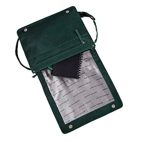 ANTONIO VALERIA Christmas Gift | ANTONIO VALERIA Albert Oily Wash Green Leather Messenger Bag for Men - Image 4