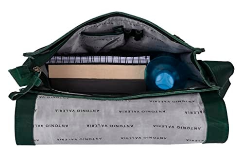 ANTONIO VALERIA Christmas Gift | ANTONIO VALERIA Albert Oily Wash Green Leather Messenger Bag for Men - Image 3