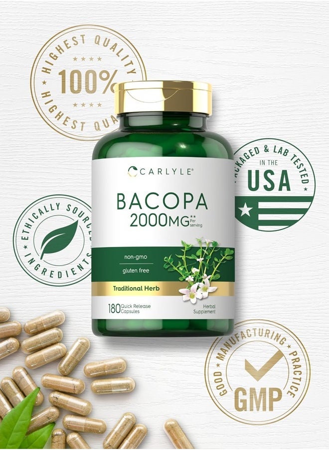 CARLYLE - Bacopa Monnieri Capsules | 180 Capsules | Gluten Free Supplement - Image 1