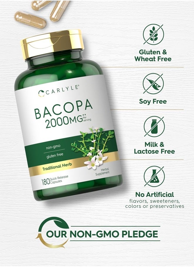 CARLYLE - Bacopa Monnieri Capsules | 180 Capsules | Gluten Free Supplement - Image 1