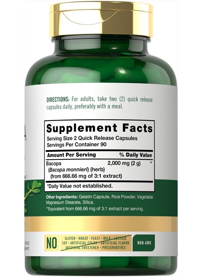 CARLYLE - Bacopa Monnieri Capsules | 180 Capsules | Gluten Free Supplement - Image 1